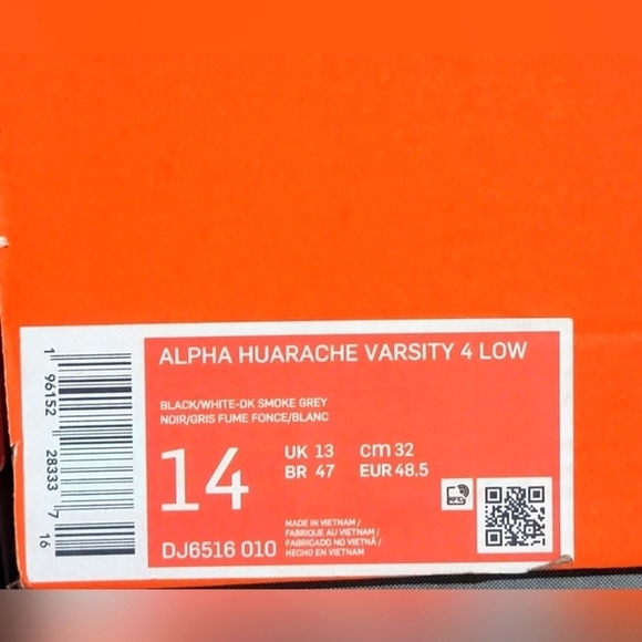 Nike Alpha Huarache Varsity 4 Low Men\'s Baseball Cleats DJ6516-010 Size 14 New main image 5